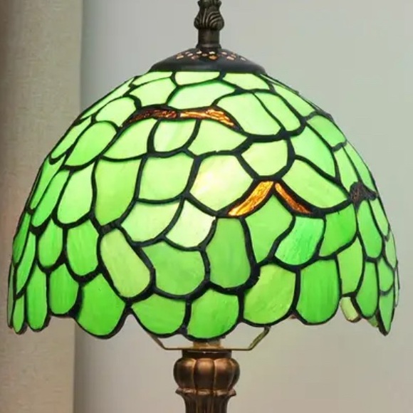 Green and Orange Mosaic Accent Lamp Shade Decor - Picture 3 of 4